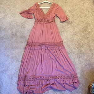 Pink Boho Dress